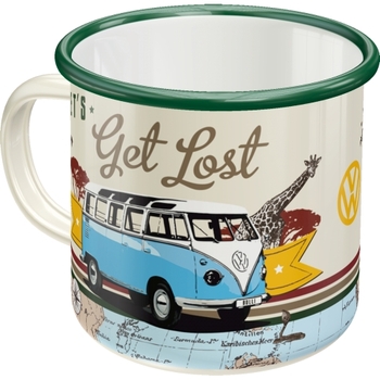 Nostalgic Art VW Bulli Let's Get Lost Coffee Cup 360ml Enamel Mug