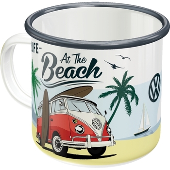 Nostalgic Art VW Bulli Beach Coffee/Tea Cup 360ml Enamel Mug