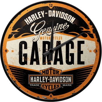 Nostalgic Art 30cm Harley-Davidson Garage Quartz Round Wall Clock