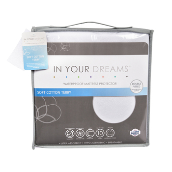 In Your Dreams Double Cotton Terry + PU Waterproof Mattress Protector