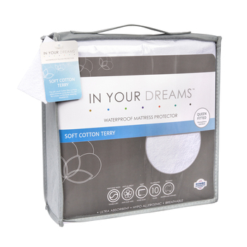 In Your Dreams Queen Cotton Terry + PU Waterproof Mattress Protector