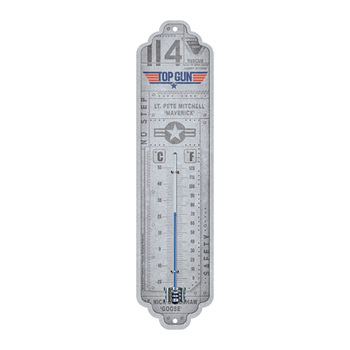 Nostalgic Art Metal Thermometer Top Gun Aircraft - Grey