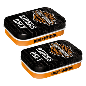 2PK Nostalgic Art 6cm Mint Tin Box Harley-Davidson Riders Only Hard Candy