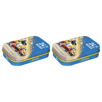 2PK Nostalgic Art 4x6cm Mint Trinket Box 24h Le Mans Racing Poster - Blue