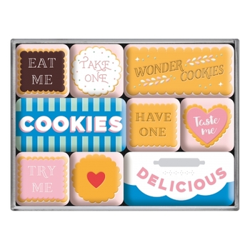 9pc Nostalgic Art Wonder Cookies Fridge Decor 2.2/4.5cm Magnet Set