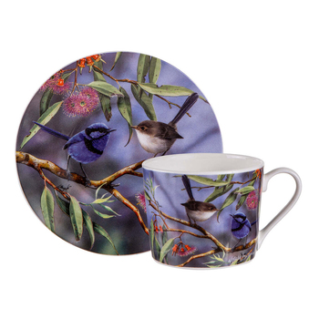 Ashdene Australian Wren Coral Gum Attraction Cup & Saucer