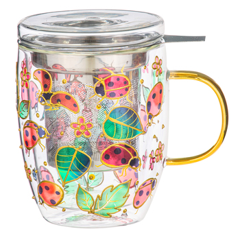 3pc Ashdene Natures Keepers 350ml Double Walled Mug w/ Infuser - Ladybug