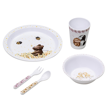 5pc Ashdene Little Darlings Kids Melamine Dinner Set