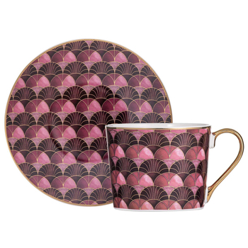 2pc Ashdene Decadence 15cm New Bone China Tea Cup/Saucer Set - Magenta