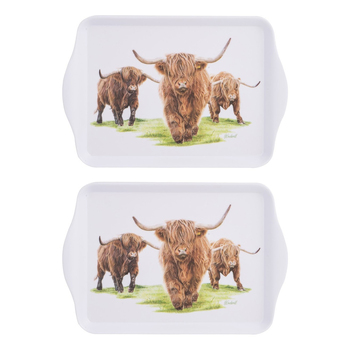 2PK Ashdene Matte Melamine 21x14cm Highland Herd Scatter Tray