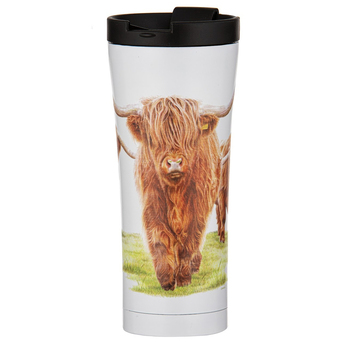 Ashdene Stainless Steel 500ml Highland Herd Travel Mug