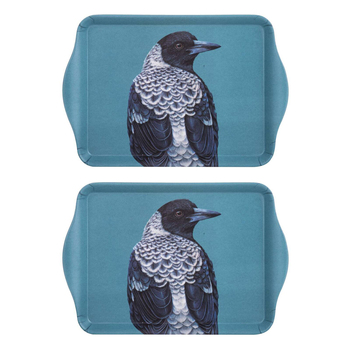 2PK Ashdene Matte Melamine Modern Birds Magpie 21cm Scatter Tray