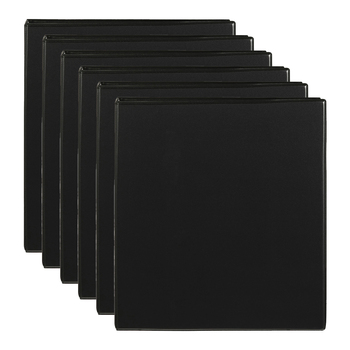 6PK Marbig Clearview 2 D-Ring Insert Binder A4 File Organiser 38mm - Black