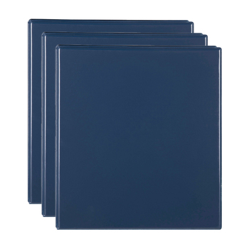 3PK Marbig Clearview 3 D-Ring Insert Binder A4 File Organiser 50mm - Blue