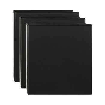 3PK Marbig Clearview 3 D-Ring Insert Binder A4 File Organiser 50mm - Black