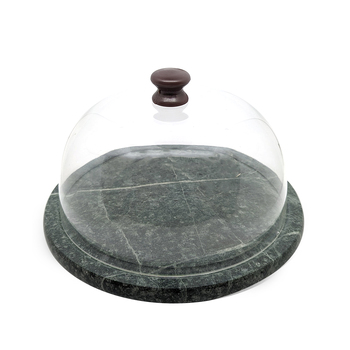 Marble Cheese Display Dome Green Dining Servware Set