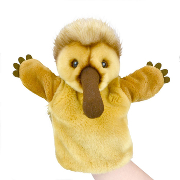 Lil Friends 26cm Echidna Animal Hand Puppet Kids Soft Toy - Brown