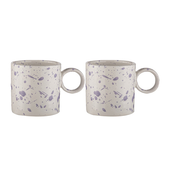 2PK Ladelle Carnival 9cm Stoneware Drinking Mug w/ Handle - Lilac