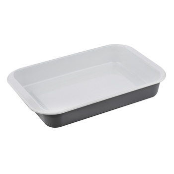 Ladelle Visto 41x27cm Enamel Carbon Steel Baking Dish Large Rect - Grey