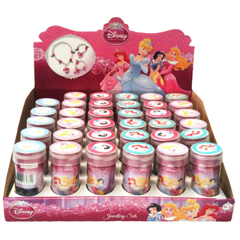 36pc Disney Princess Jewellery Cylinder Sets - Assorted