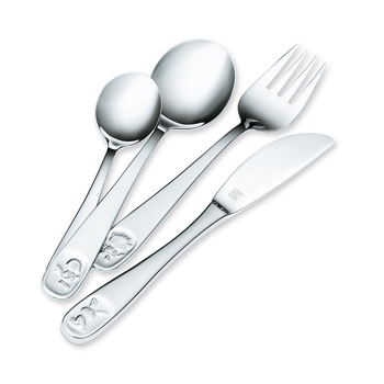 4pc Zwilling Bino Children's Stainless Steel Cutlery Set - Silver