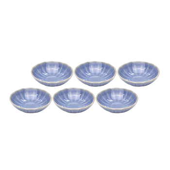 2x 3pc Ladelle Marguerite Stoneware Shallow Bowl Set 11.3x11.3x3cm Powder Blue