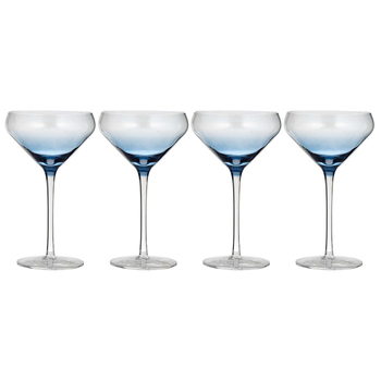 4PK Ladelle Prism 240ml Coupe Glass Drinkware Set - Blue