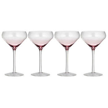 4PK Ladelle Prism 240ml Coupe Glass Drinkware Set - Plum