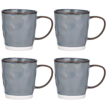 4PK Ladelle Halo Porcelain 12.5cm/350ml Mug - Steel