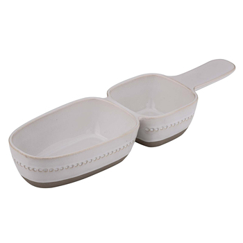 Ladelle Cameo Stoneware 35.5cm/2-Part Serve Stick Dish - Ivory