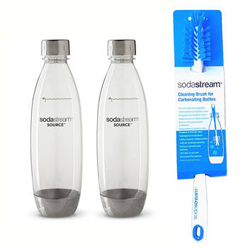 SodaStream 1L Slim Dishwasher Safe Bottles Twin Pack