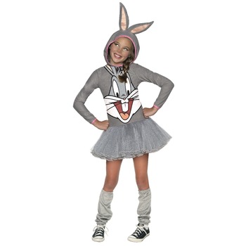 Rubies Bugs Bunny Girls Hooded Dress Up Costume - Size M