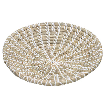 Ladelle Seagrass Woven Shallow Serving/Entertaining Bowl 30x30x5.5cm White