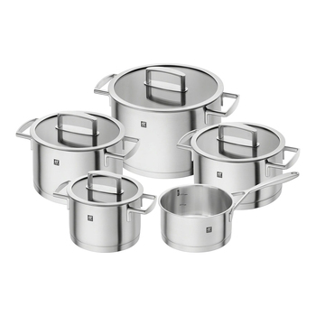 5pc Zwilling Vitality Stainless Steel Stock/Stew Pot/Saucepan Set - Silver