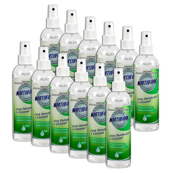 12PK Northfork 250ml Desk Cleaner & Disinfectant Spray