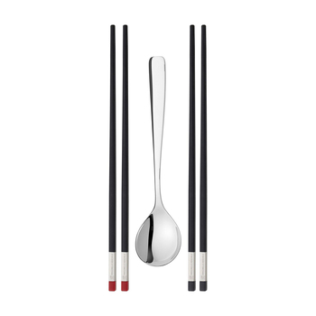 5pc Zwilling Reusable Plastic Chopsticks/Stainless Steel Spoon Set