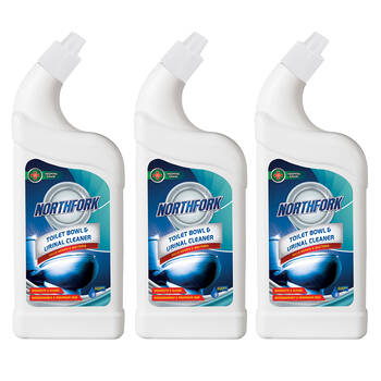 3x Northfork 500ml Toilet Bowl & Urinal Cleaner