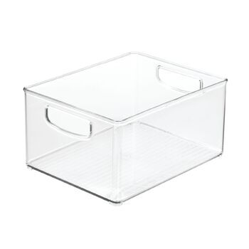 iDesign Linus 25.4x20.32cm Storage Bin w/ Handles - Clear