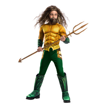 Dc Comics Aquaman Deluxe Boys Dress Up Costume - Size S