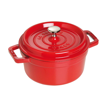 Staub 28cm/6.7L Cast Iron Round Cocotte Pot w/ Lid - Cherry Red