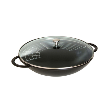 Staub 32cm/5.7L Stainless Steel Wok Kitchen w/ Lid - Black