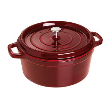 Staub 28cm/6.7L Cast Iron Round Cocotte Pot w/ Lid - Grenadine