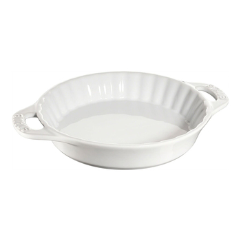 Staub 24cm Ceramic Round Pie Dish Oven Bakeware - White