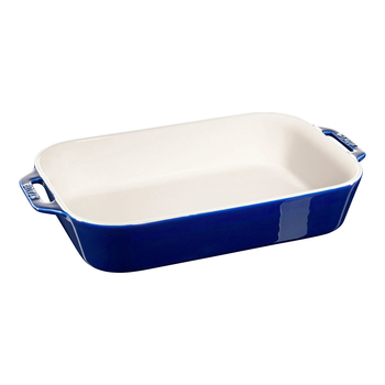 Staub Ceramic 34x24cm Gratin Dish Rectangular Oven Bakeware - Blue