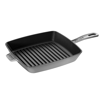 Staub American 26cm Square Cast Iron Grill Pan - Graphite