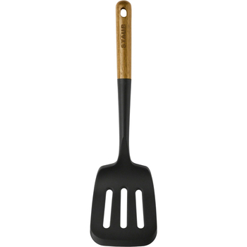 Staub 30cm Silicone Slotted Turner w/ Wood Handle - Brown