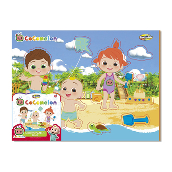 6pc Creative Kids Cocomelon Wooden Starter Puzzle Toy Beach 2y+