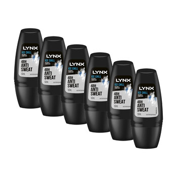 6PK Lynx Antiperspirant Roll On Deodorant Ice Chill 50ml