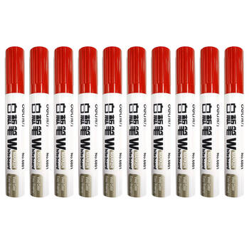 10pc Deli Whiteboard Marker - Red