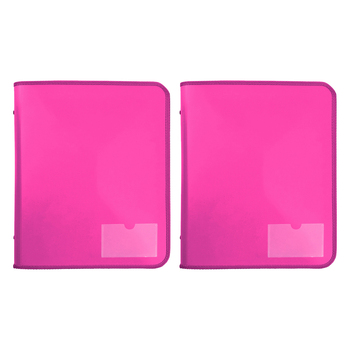 2PK Marbig 2 D-Ring A4 Zipper Binder 25mm w/ Tech Case - Pink